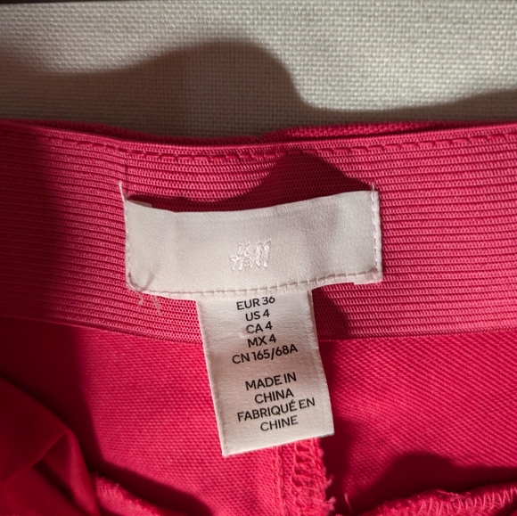 H&M Bright Pink Pants Size 4 Stretch Waist - Picture 6 of 9
